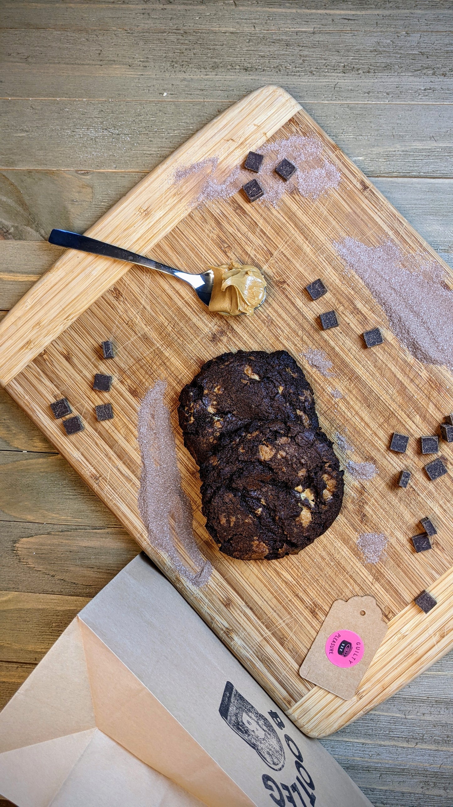 Dark Chocolate Peanut Butter Pusher Cookies